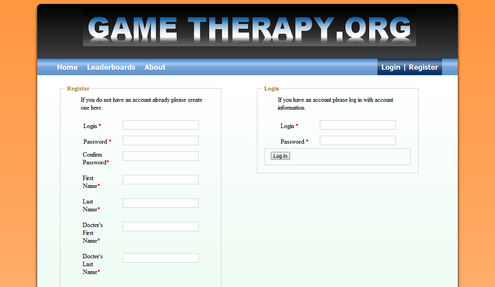 GameTherapy.org Profile Creation